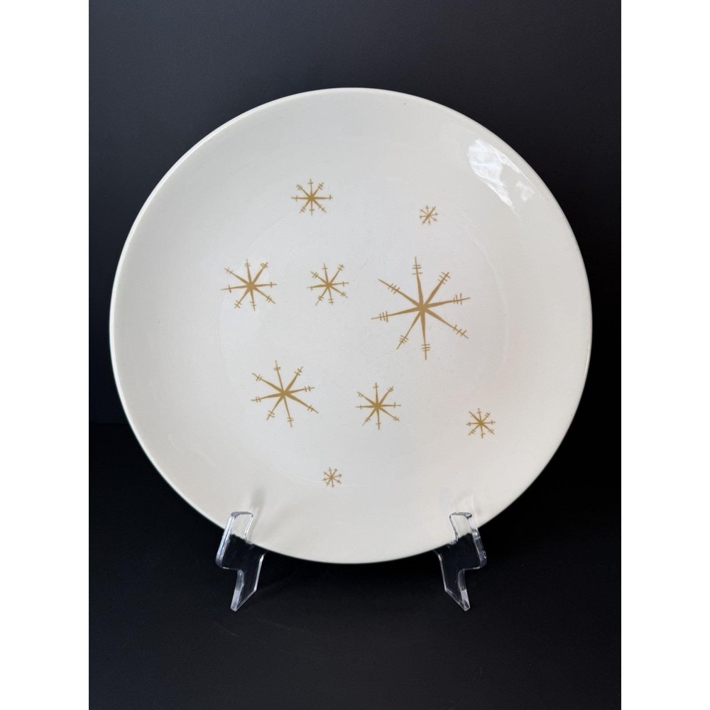 Royal China Star Glow 10" Dinner Plate Atomic Starburst MCM Vintage Ironstone